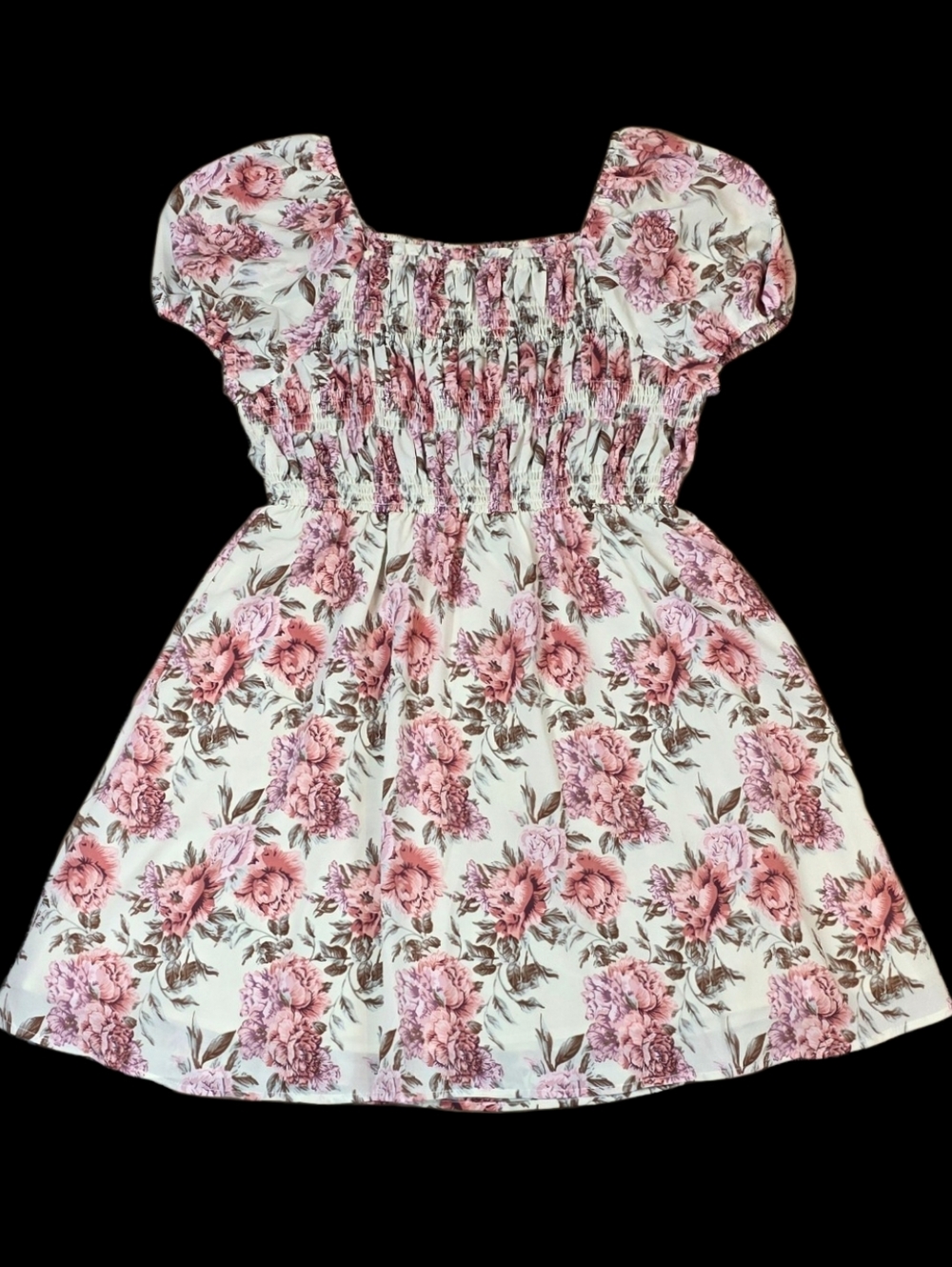 Hayden Los Angeles Boutique Floral Puff Sleeve Smocked Mini Dress – Size L - Picture 3 of 16